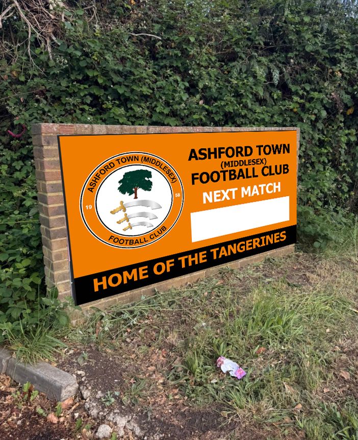 Advertising Board at club driveway exit