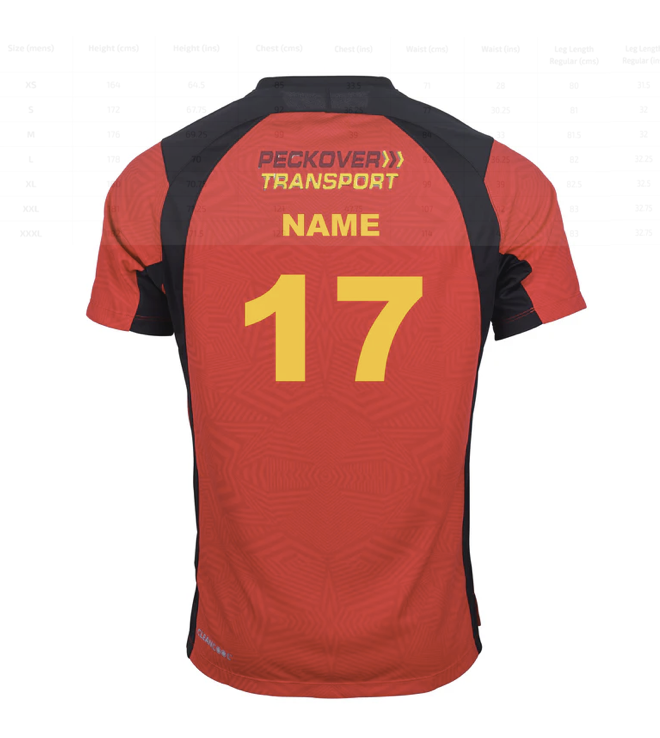 Men's 1st Team T20 Shirt - Back - Secondary Sponsor - Under Number