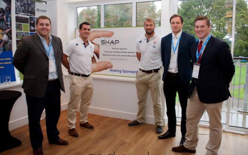 Chris Robshaw England rugby captain joins SNAP Sponsorship to launch the Team Guildford Business Club. Chris is joined in the picture by team mate Dave Ward and SNAP Executives.